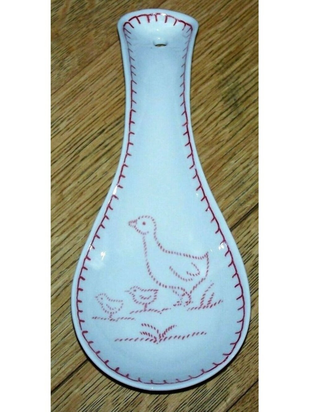 Kitchen Spoon Rest Chicken Baby Chicks Ceramic Andrea by Sadek 8 1/2" Hanging or